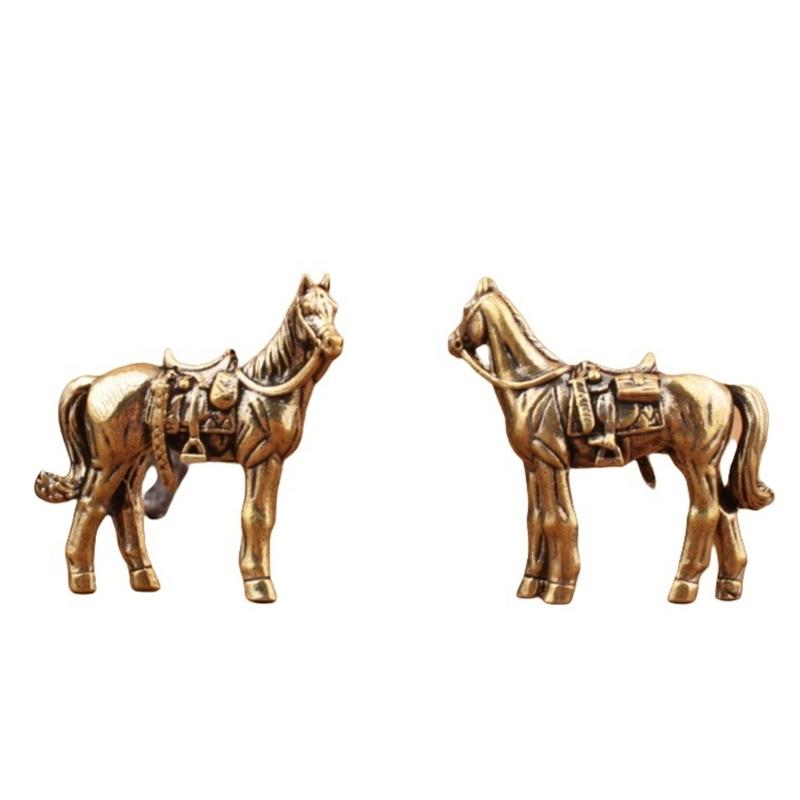 Metal Horse Statue Sculptures Decorative Animal Figurines Tabletop Ornament Symbols Wealth Career Home Decorations