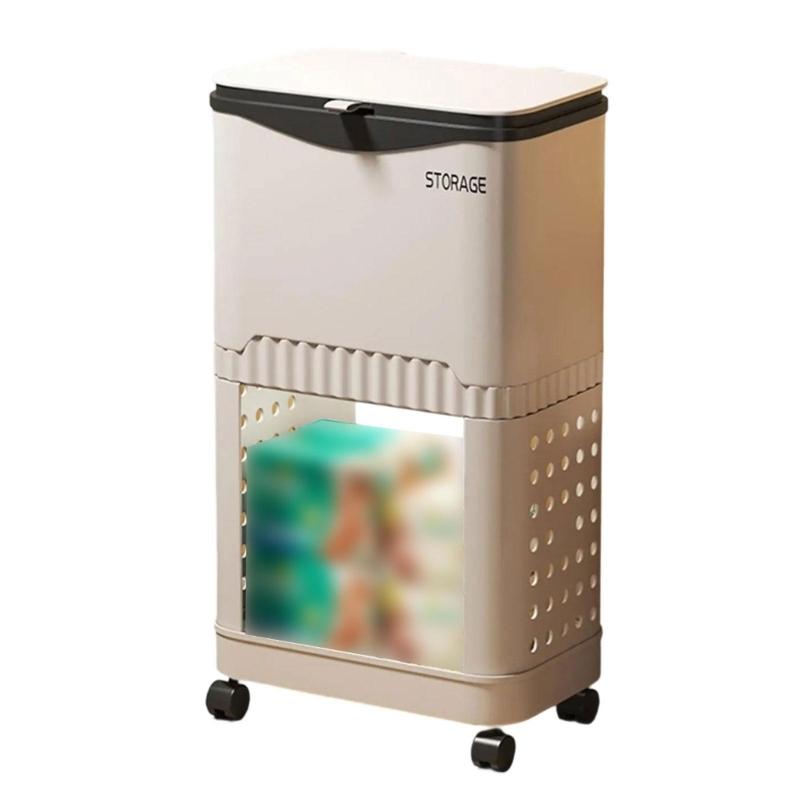 Durability Plastic Waste Container With Modern Look Feet Wheel Perfect For Household Cleanliness In Various Indoor Space