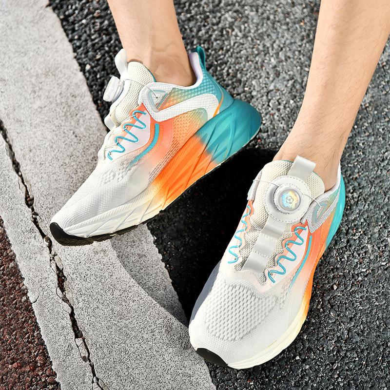 Summer sports shoes new rotating button ultra-light shock-absorbing running shoes large size couple casual shoes