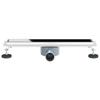 Shower Drain with Glass Cover and 360 degrees  Siphon Black 50 cm