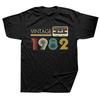 Cassette Vintage 1982 42th 42 Years Old Birthday Party Men T Shirts Limited Edition Retro Graphic Tee Cotton Classic Tshirts