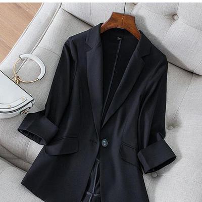 Primăvară Vară Coreeană Slim Femei Buzunare Casual Moda Negru Office Lady Femeie Palton Business Pânză