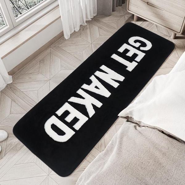 1/2pcs Microfiber Bath Mat Quick Dry And Washable Door Mat, Non Slip Letters Bathroom Rug, Soft And Thicken Shower Mat, Absorbent Bathroom Carpet