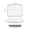 Portion Control Ceramic Plate: Round 3-Compartment, Square 5-Compartment for Diet & Kids' Meals