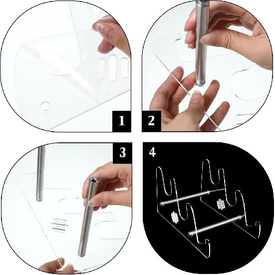 Acrylic 3 Tier Keyboards Display Stand, Desktop Clear Rack Computer Storage Shelf, Keyboards Storage Holder Trays, Mechanical Keyboard Holders for