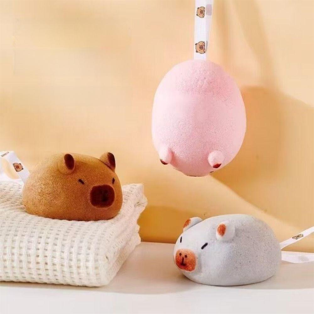 

2Pcs Exfoliating Capybara Bath Ball Easy Foaming Dead Skin Remover Face Washing