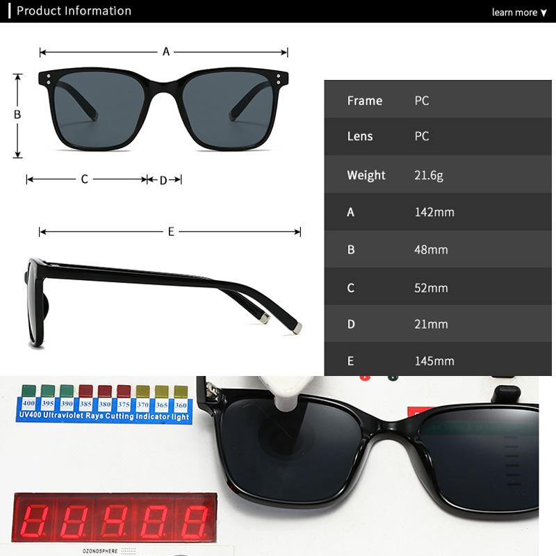 New Retro Square Women Luxury Sunglasses Fashion Rivets Blue Men Sun Glasses Shades UV400