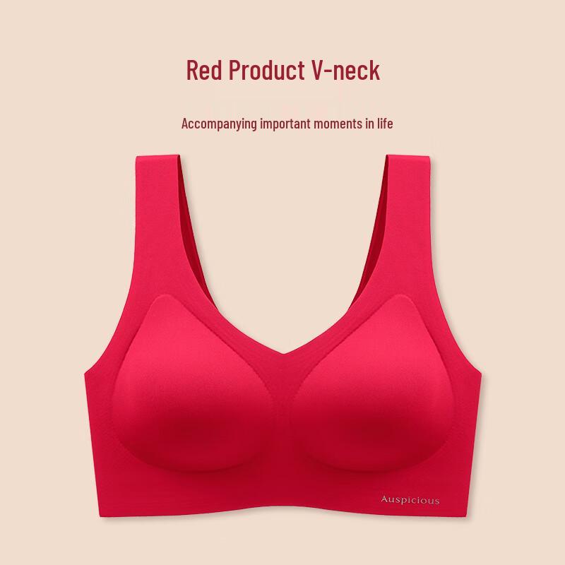 LangSha Women s Red Seamless Wireless Bra