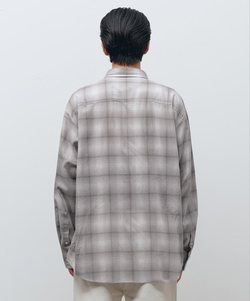 MUSINSA STANDARD Relaxed Ombre Check Shirt 3 [Dusty Beige/Grey]