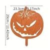 1pc Evil Metal Pumpkin Garden Stakes, Embedded Statue For Halloween Decoration, Yard, Lawn, Patio, Haunted House