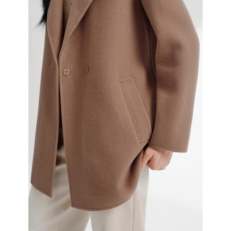 JUZUI Women's Classic Lapel 100% Wool Coat