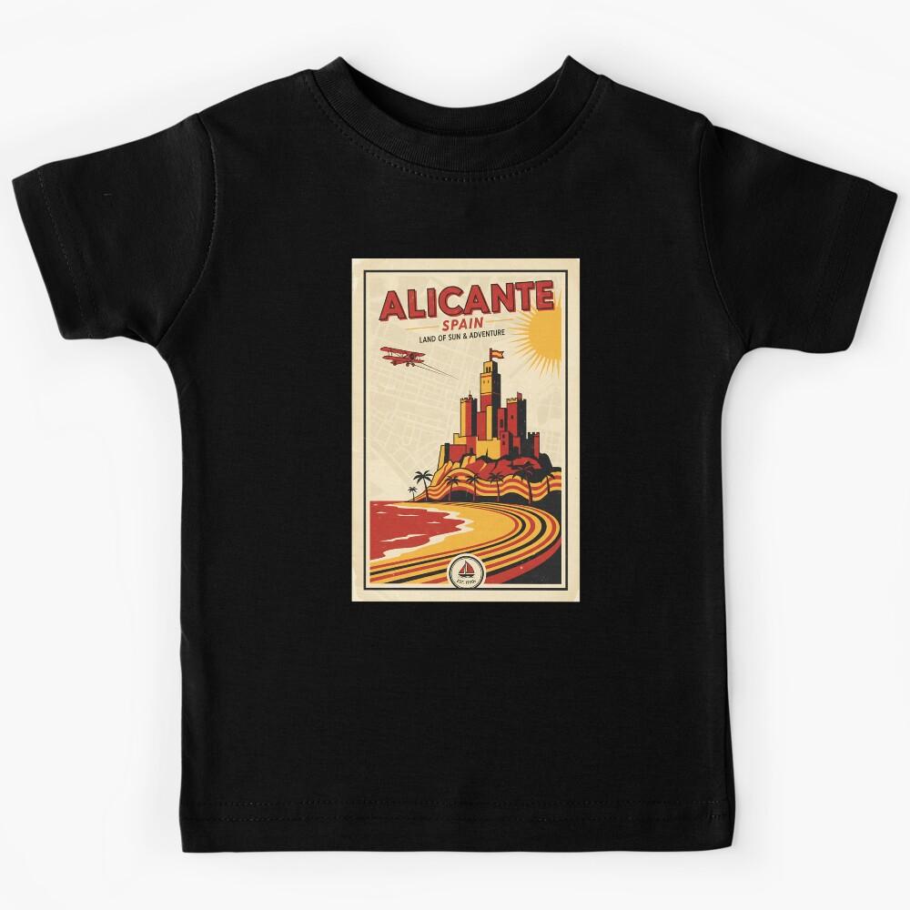 Alicante Spain 1950s Vintage Travel Tourism Kids T-Shirt 150