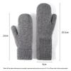 New Knitted Gloves Winter Double Layer Velvet Thickened Warm Cover Gloves Finger Gloves