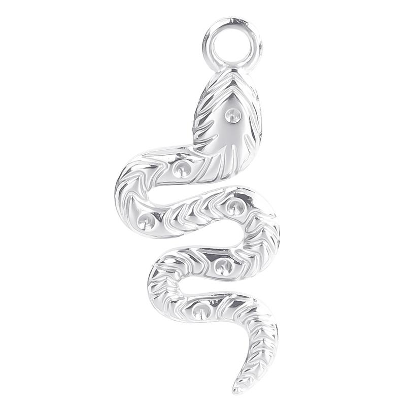 Different Style 3pcs Serpent Charm Stainless Steel Pendant Snake Pendant Charms For Jewelry Making Supplies Animal Punk Material
