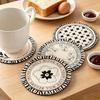 Retro Diatomite Coaster Heat-Resistant Placemat Quick-Dry Absorbent Mat for Cups Mugs Bowls Non-Slip Reusable Elegant Kitchen Table Decor