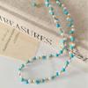 Vintage Style French Blue Turquoise Pearl Beaded Necklace – Exquisite & Versatile Collarbone Accent