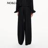 MO&Co. Women's Lightweight Wool Blend Wide-Leg Trousers