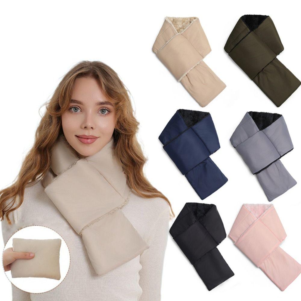Down Cotton Winter Scarf Neck Protection Warmer Neck Scarf New Plush Scarves  Men Women