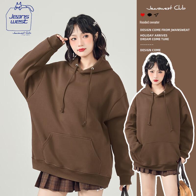 JEANSWEST CLUB Women's Fleece Lined Hooded Sweatshirt