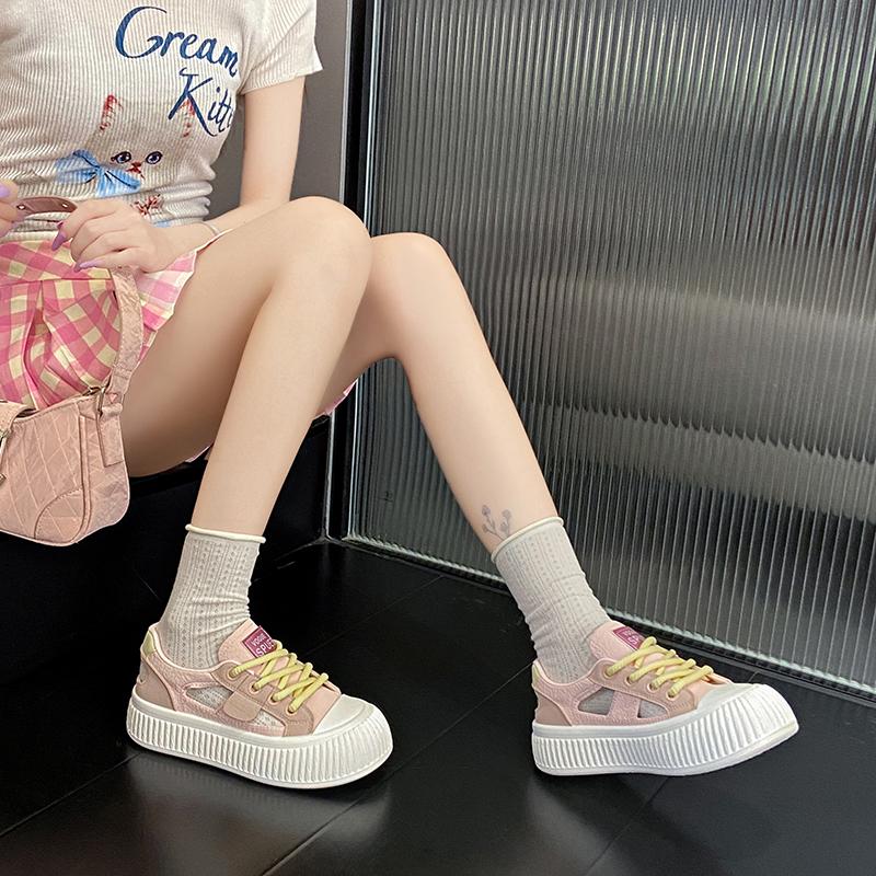 CRLAYDK Women Classic Fashion Sneakers Hollow Out Summer Casual Tennis Platform Skate Shoes Leather Walking Anti Slip Trainers