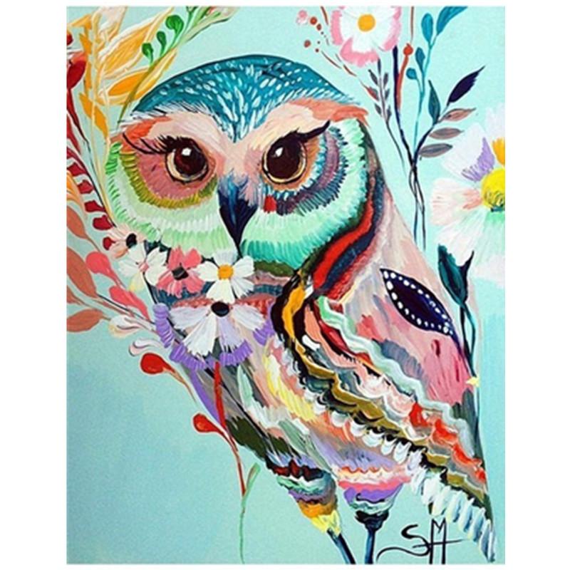 

5D DIY Алмазная картина Лесная сова Алмазная вышивка Набор для вышивки крестом Полный горный хрусталь Мозаика Домашний декор Round 30x40cm