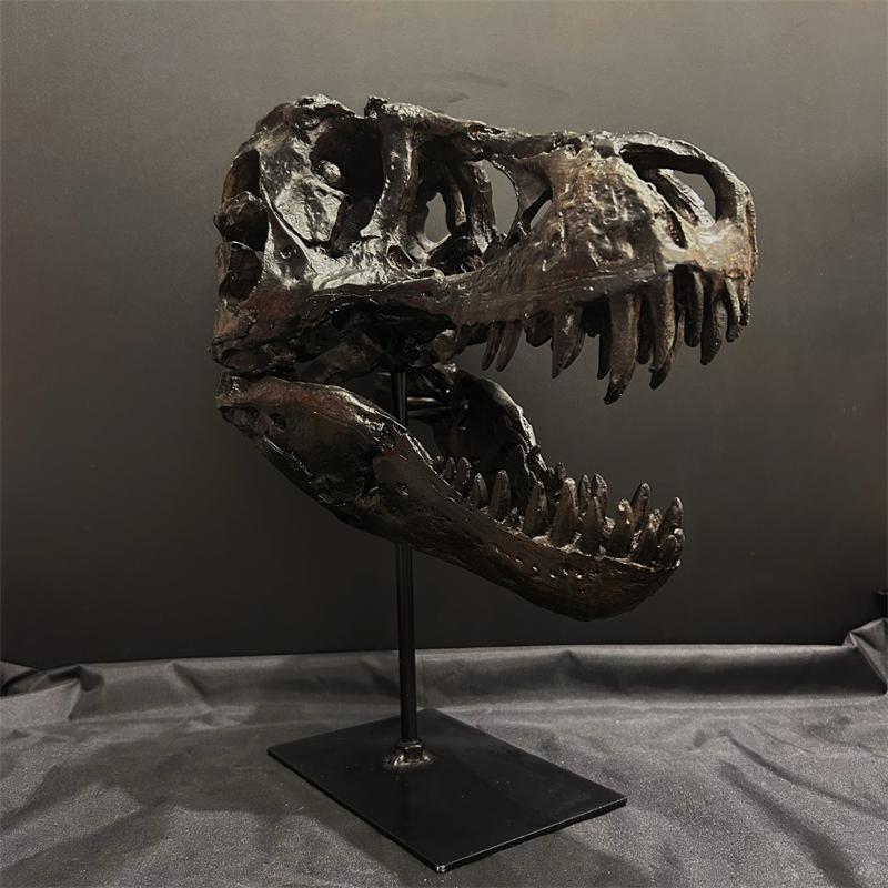Dinosaurierschädel Ständer Realistisches Skelettmodell Premium Harz Museumsstil Heim Schreibtisch Dekoration Für Männer Geschenk Geburtstag