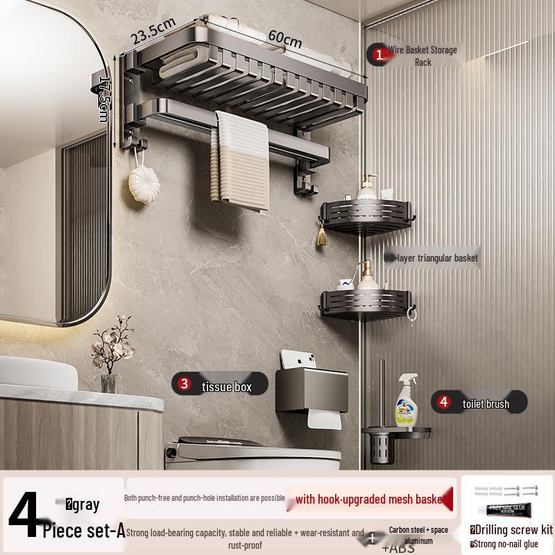 Wandmontierter, faltbarer Badezimmer-Handtuchhalter ohne Bohren