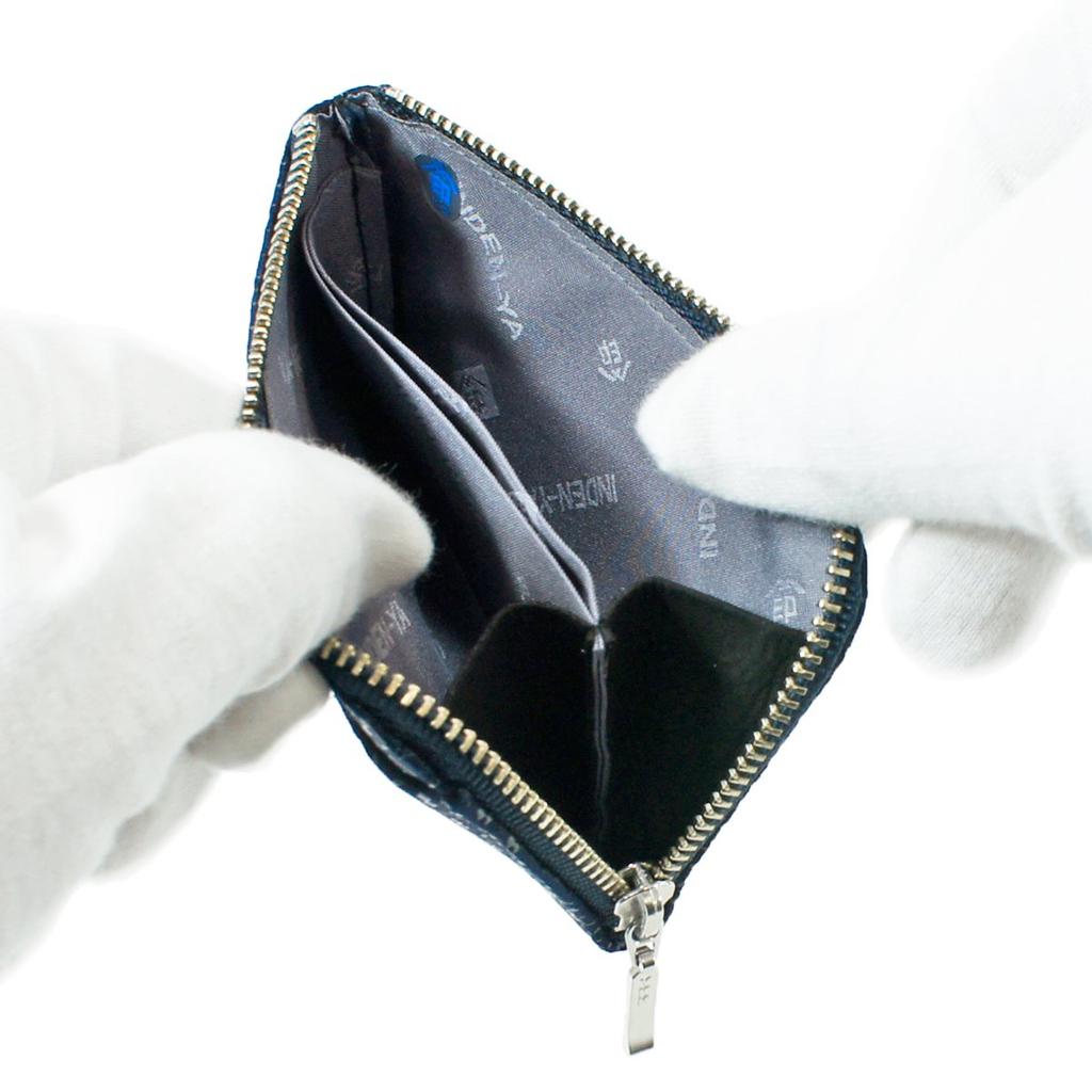 Portofel Indenya Inden F, model 05, piele de căprioară, bleumarin x negru, lac, model dovleac, 1005-04-007