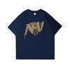 Men'S Trendy Letter Round Neck Printed Short Sleeved T-Shirt For Summer Ins Loose Casual Top