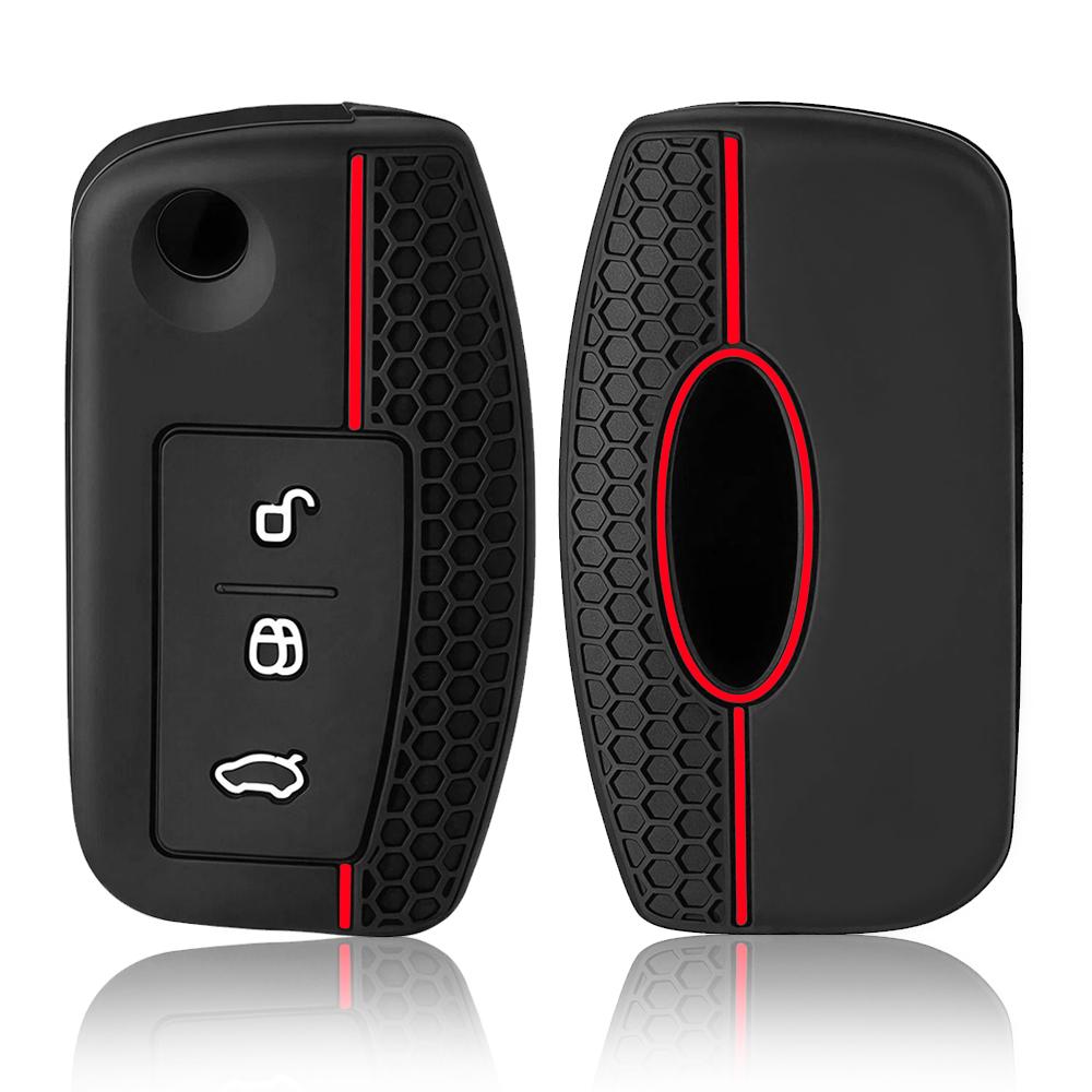 For Ford Focus mk2 C Max S-MAX EcoSport Fusion Fiesta Mk7 Cowgar Mondeo 2 Mustang Mach silicone car key case cover key holder