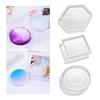 6Pcs Epoxy Resin Coasters Molds DIY Crafts Coaster Silicone Mould Cup Mat