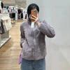 Long Pile Fleece Jacket Stand Collar Fuzzy Warm Jacket Zipper Cardigan