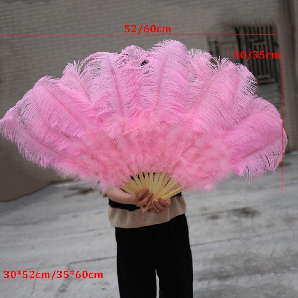 30*52cm 35*60cm Folding Fan 12 Bones Carnival Belly Dance Stage Fan New Handheld Feather Fan