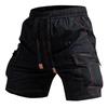 Men's Casual Cargo Shorts Multi Pocket Summer Outdoor Workwear Shorts Elastic Waistband Five Inch Length Durable Fabric