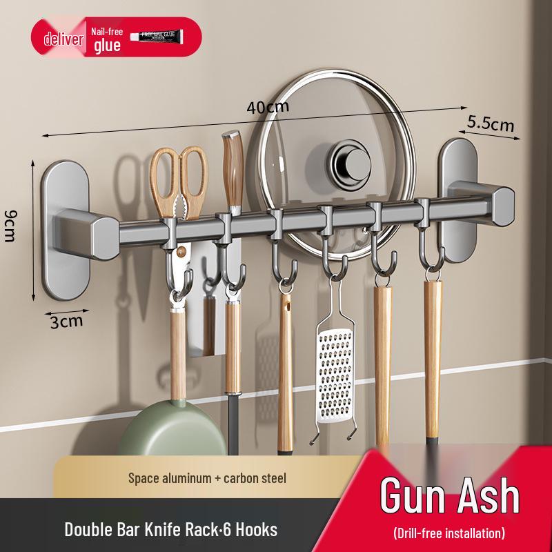 Wall-Mounted Multifunctional Kitchen Spice and Knife Organizer