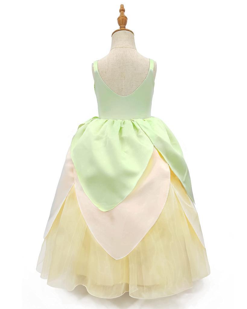 Princess and the Frog Princess Tiana Frog Princess and Frog King Floral Cosplay Event School Stage School Recital [TYHTYM] Dress, Dress, Costume,