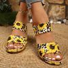 Women's Bohemian Mosaic Print Round-Toe Mule Slides - Vibrant Multicolor - PU Cover Upper & Cushioned Insole - Lightweight Comfortable for Summer