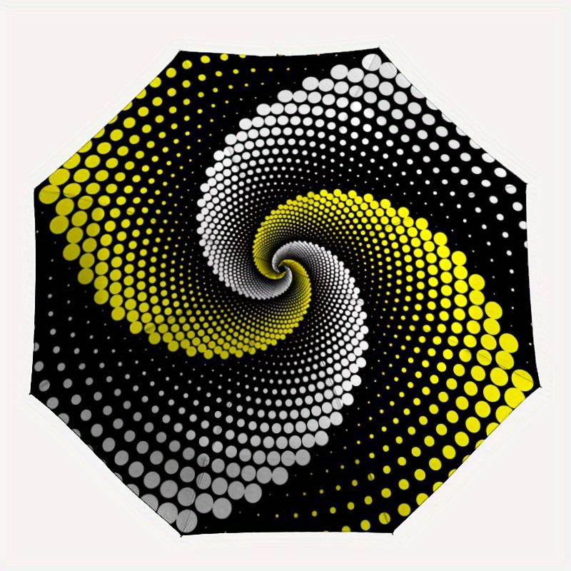 

1pc Dotted Spiral Pattern, Automatic Opening/closing Umbrella with Auto Open/Close, Windproof, Foldable Sunshade, Perfect Gift for Friends,