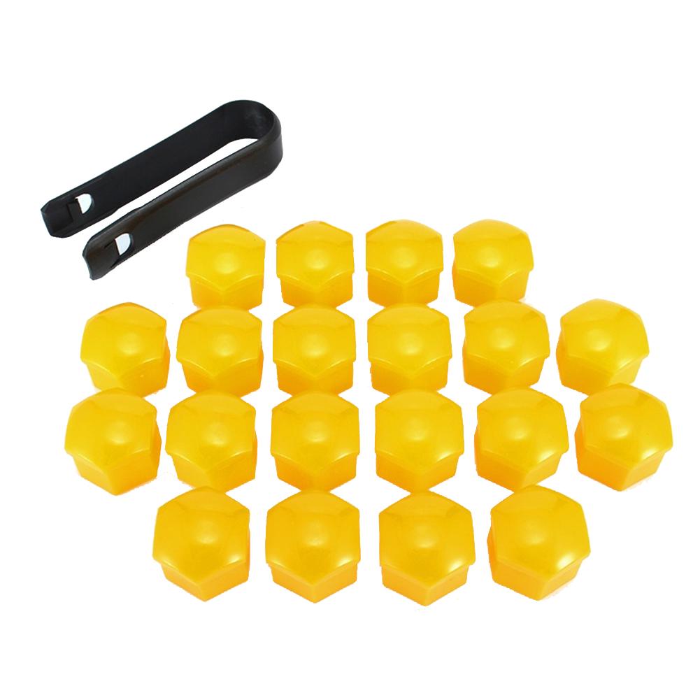 DYS Auto Shop 20Pcs 17mm Car Vehicle Wheel Center Nut Protection Cover Caps with Removal Tool