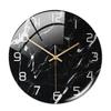 Wall Clock New Listing Round Marble Three-Dimensional Clock Home Decorations For Living Room Kitchen Bedroom And Office 30CM