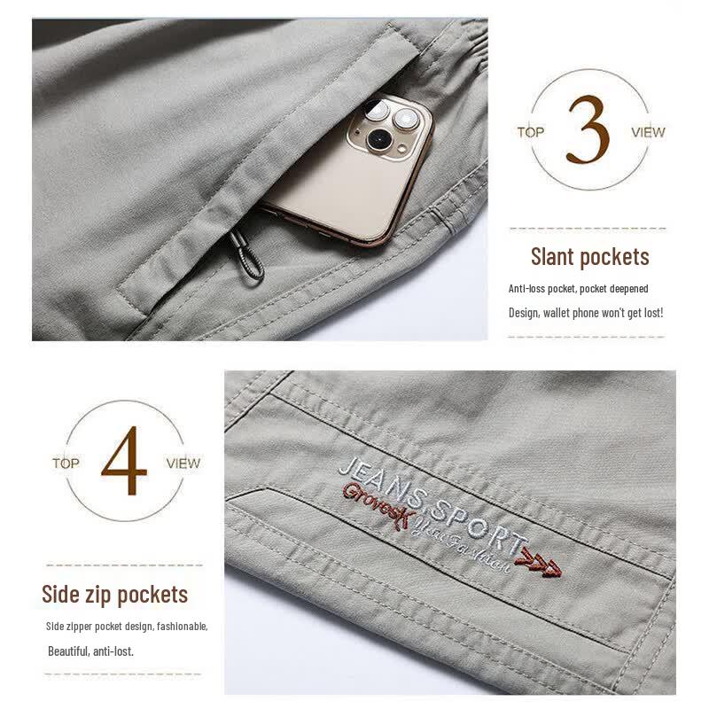 Jeep Men's Summer Loose Fit 3/4 Shorts