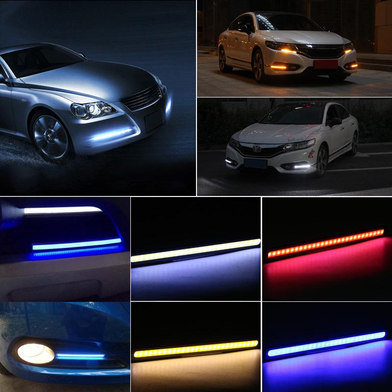 2ks 17cm COB DRL LED DC 12V 6000K Vodotěsné Denní svícení Auto Páskové světlo Auto COB Mlhové světlo Auto Styling Led DRL Lampa