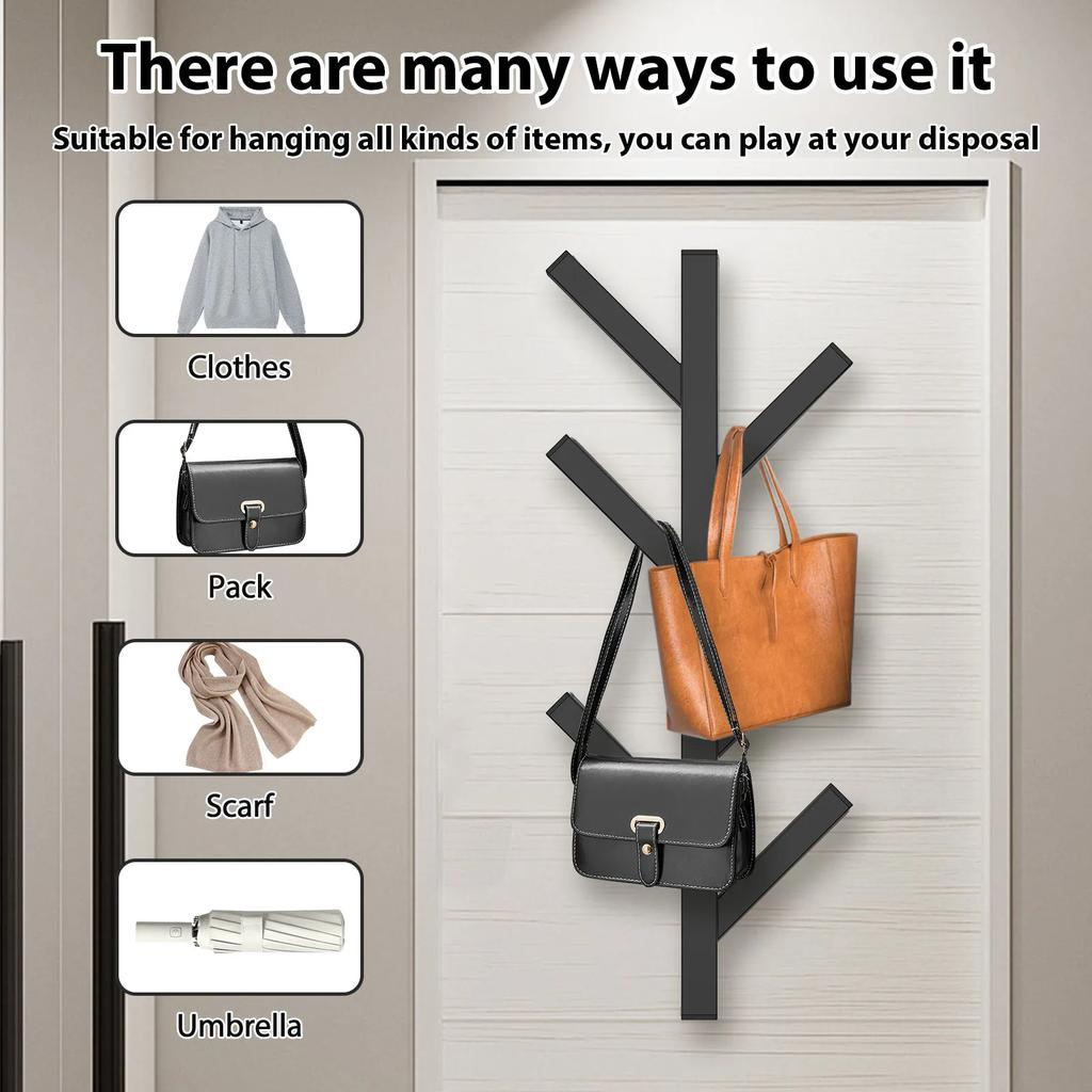 Wandmontage Kapstok Metalen Verticale Hoedenrek Multifunctioneel Kledinghanger Rek Huis Woonkamer Opbergrek Eenvoudig te Installeren