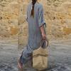 Womens And Autumn Spring Vintage Cotton And Linen Colorful Woven Striped Loose Long Skirt Plus Size