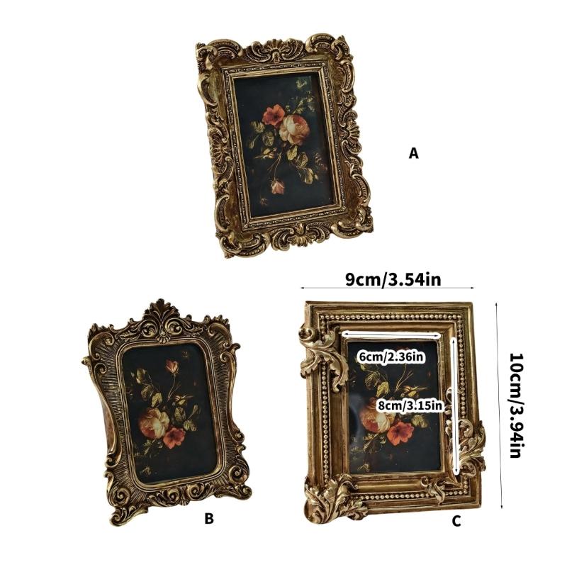 Beautiful Decorated Golden Resins Frame Including Stand And Hook For Photos And Creation