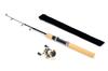 VILTAGE Ice Fishing Rod Set, Compact Rod, Double-Axis Reel, 100cm, for Ice Fishing, Brakuri, Saltwater, with Rod Case (Gold)