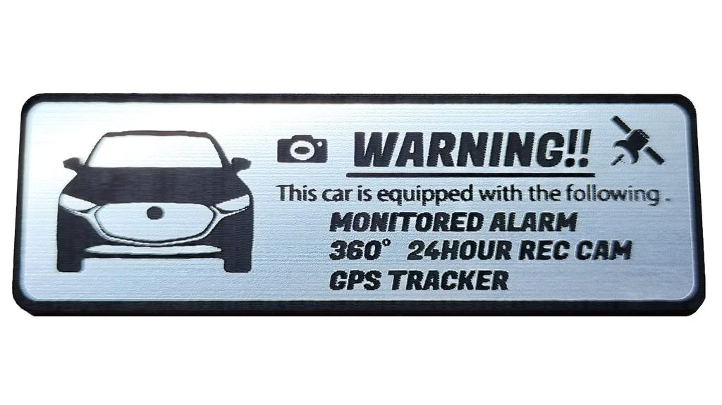 Honami Works MAZDA3 Mazda 3 Security Emblem 24 Hour Surveillance Dash Cam GPS Tracker Sticker
