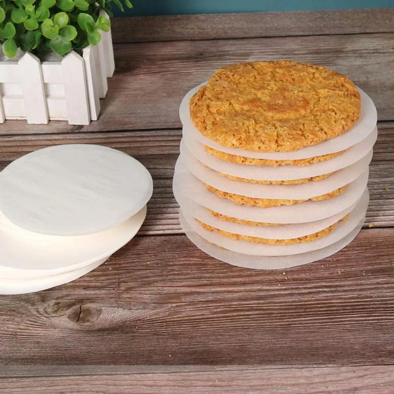100pcs 4.33 inch Hamburger Patty Paper Round Wax Paper Sheet for Burger Press Baking Cake Baking Separate  Patty Oil Paper