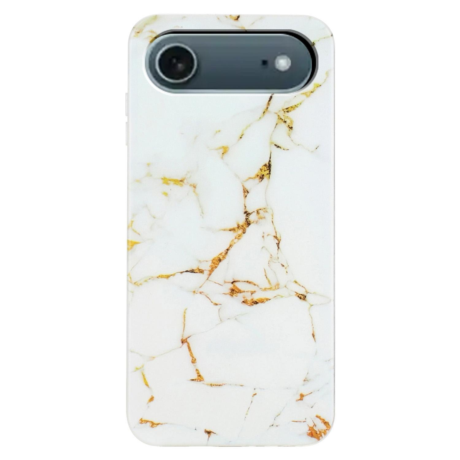 

For iPhone 17 Air Case Marble Pattern Painted TPU Phone Back Cover White