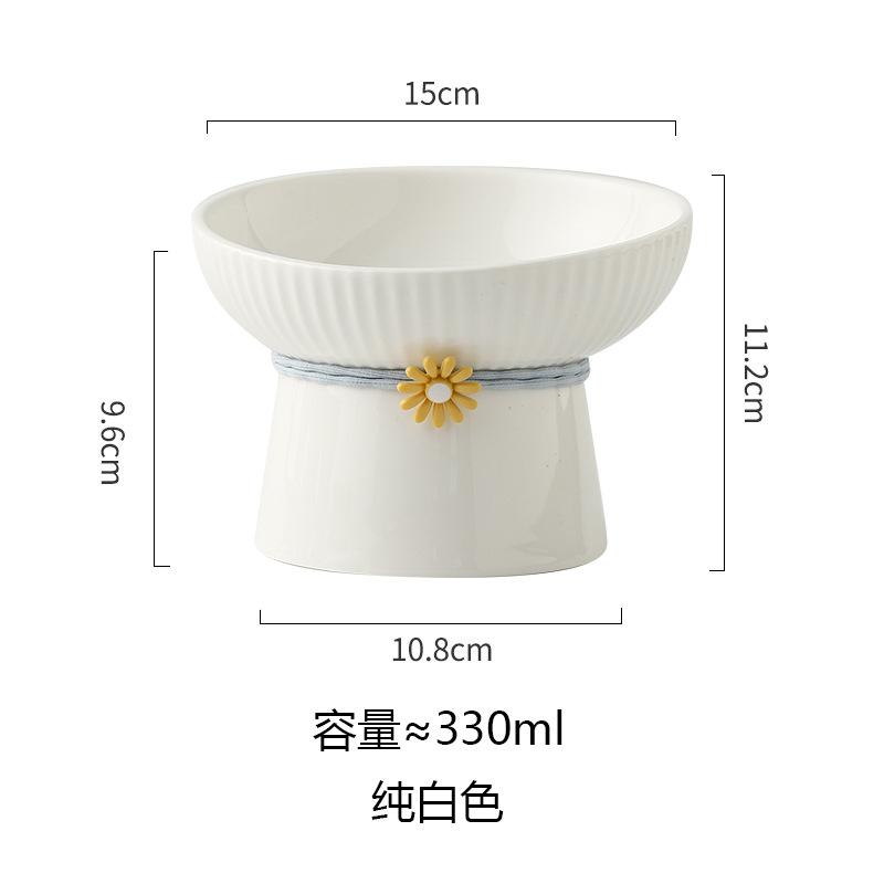Ceramic Cat Bowl Anti Black Chin Non Spill Water Dish Pet Food Feeder for Cats and Dogs